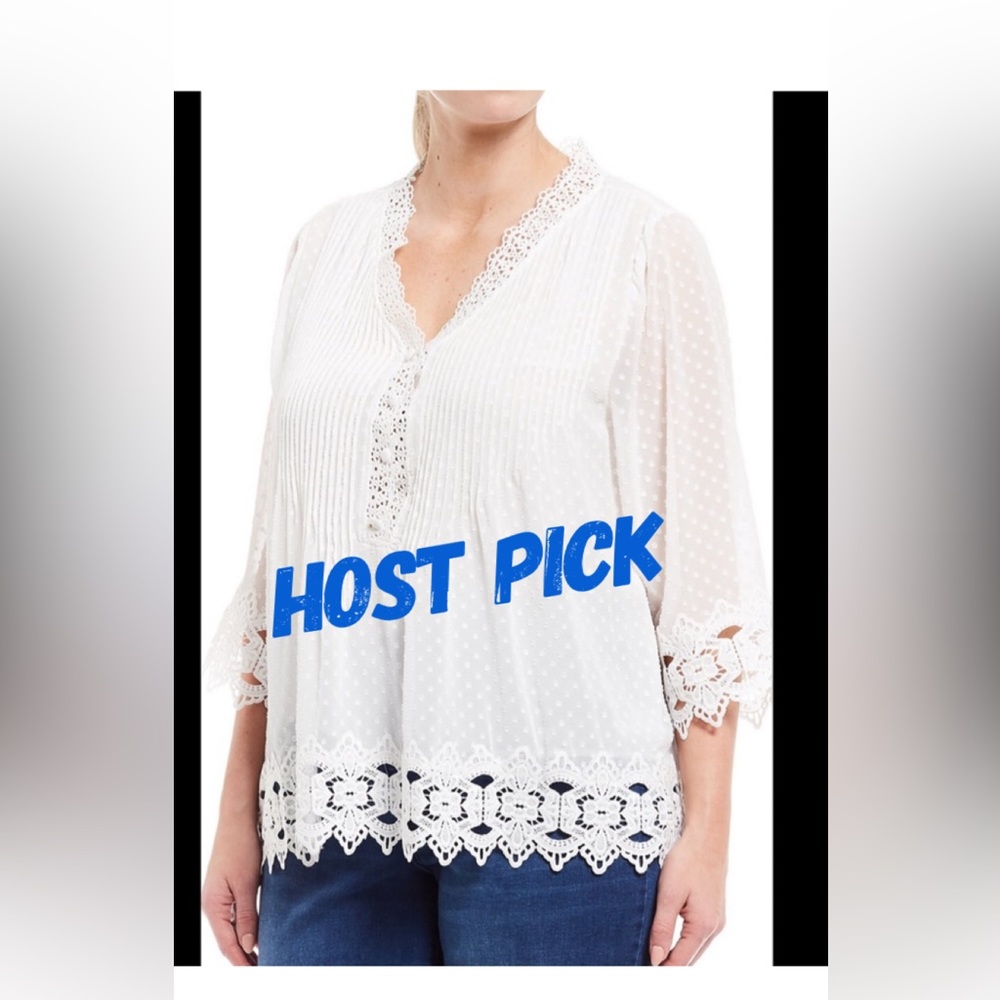 Chelsea & Theodore White Swiss Dot Top